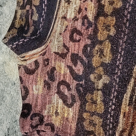 Ruby Cho designer vintage Silk metallic Pullover top blouse animal print Y2K 90s - Picture 5 of 9